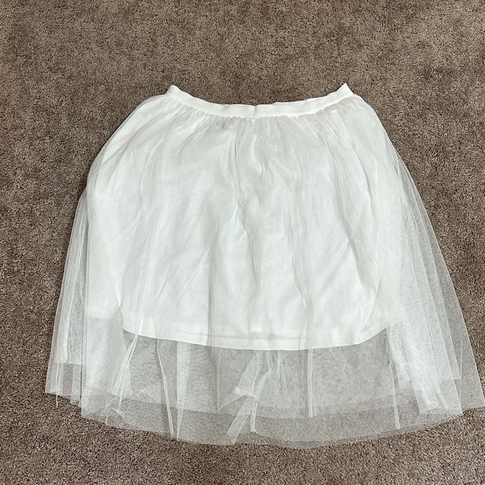 SHEIN White Layered Tulle Skirt